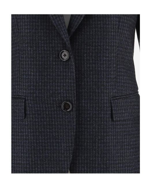 Lardini Black Houndstooth Single-Breasted Blazer