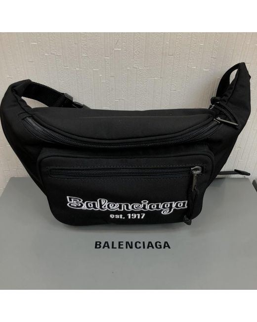 Balenciaga Black Logo Logo Waist Bag