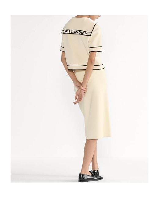 Dior Natural Mid-Length Flared Skirt