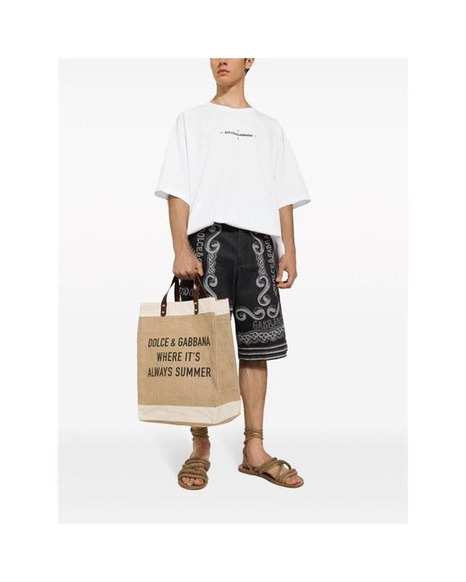 Dolce & Gabbana Multicolor Logo-Printed Open Top Tote Bag for men