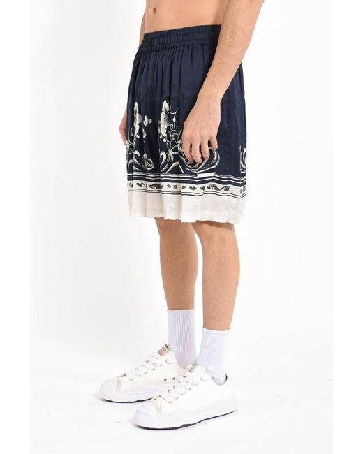 Ih Nom Uh Nit Blue Printed Elastic-Waist Shorts for men