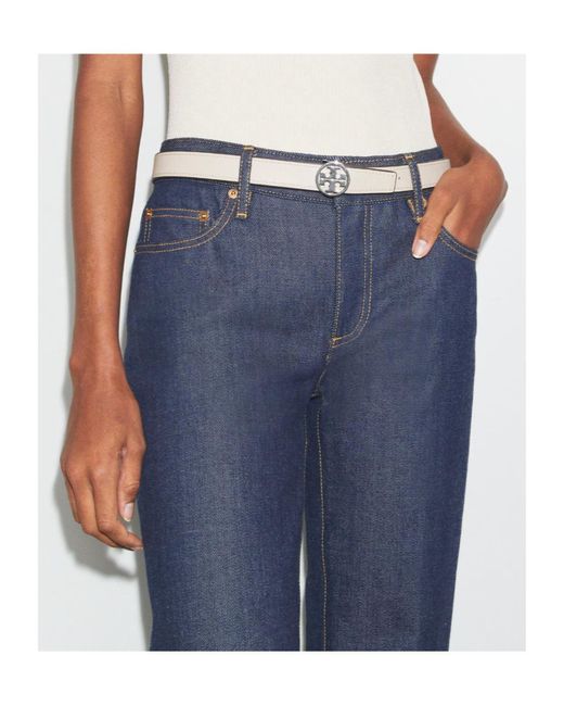 Tory Burch White 1 Miller Reversible Belt