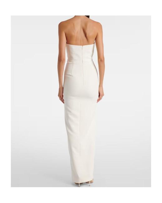 Roland Mouret White Embellished Strapless Crêpe Gown