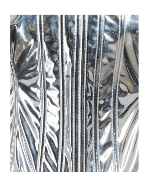 Dolce & Gabbana Blue Metallic Strapless Corset