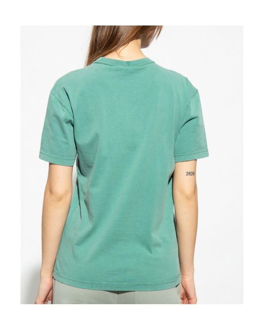 T By Alexander Wang Green Logo-Print Round-Neck T-Shirt