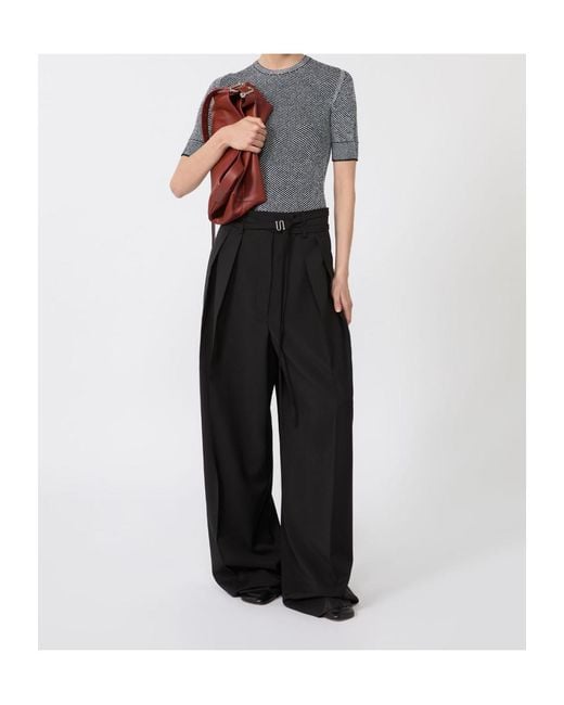 Sportmax Black Spxbautta Wide-Fit Trousers
