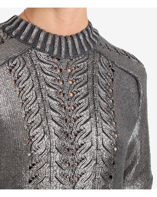 Alberta Ferretti Gray Long-Sleeved Pullover