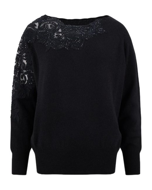 Ermanno Scervino Blue Crew-Neck Sweater
