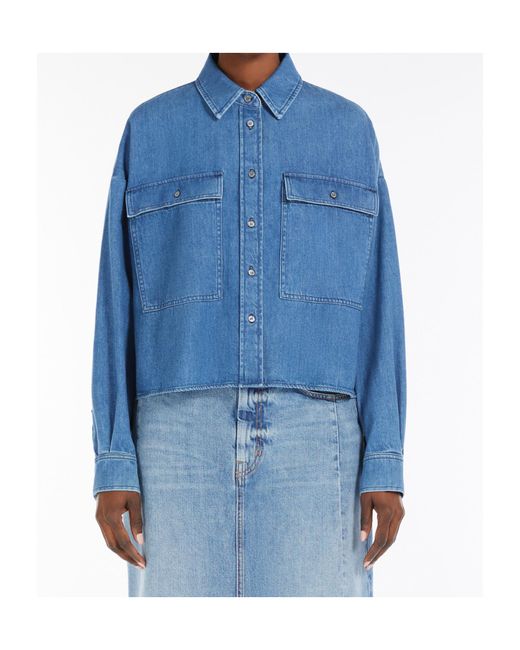 Weekend by Maxmara Blue Zemira Boxy Denim Shirt