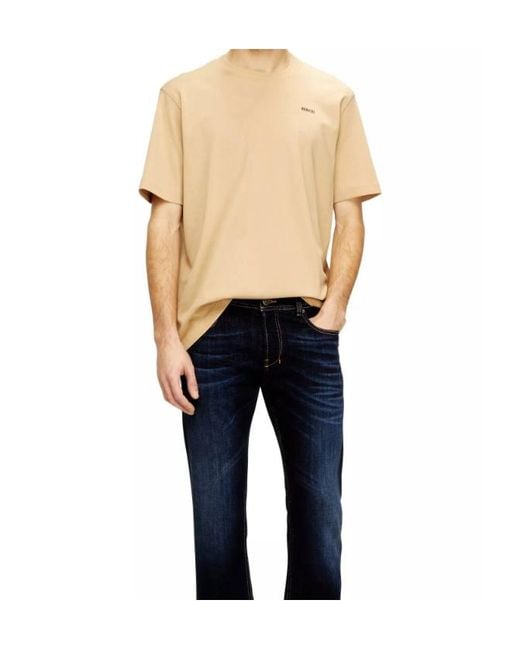 DIESEL Natural T-Adjust-Met Logo Lettering Crewneck T-Shirt for men