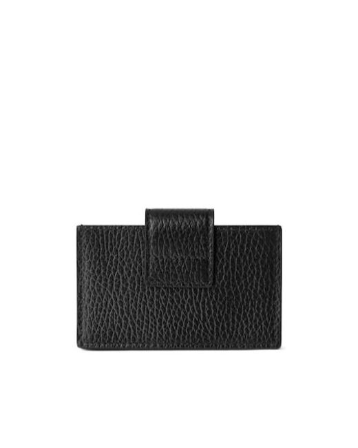 Gucci Black Gg Marmont Snap Button Card Case