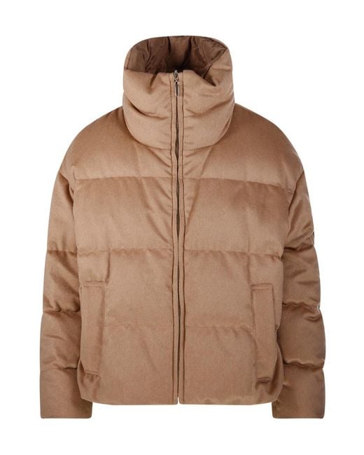 Max Mara Brown Zip-Up High Neck Reversible Jacket