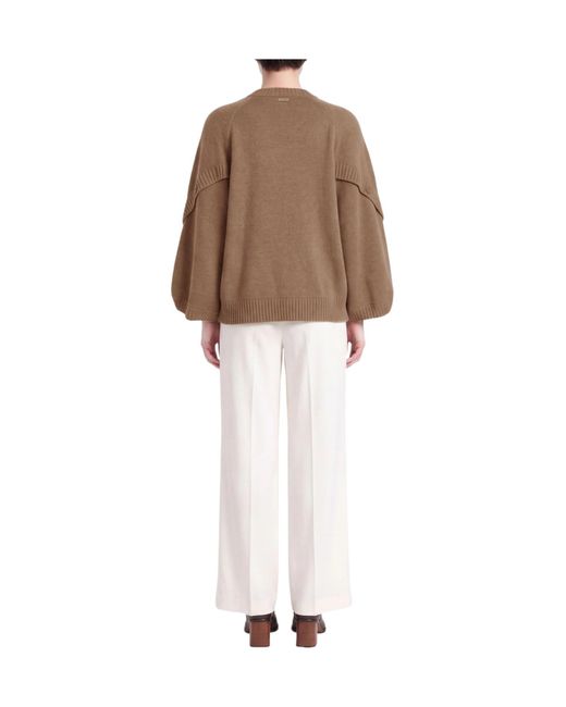 Max Mara Brown Solid-Color Cashmere Sweater