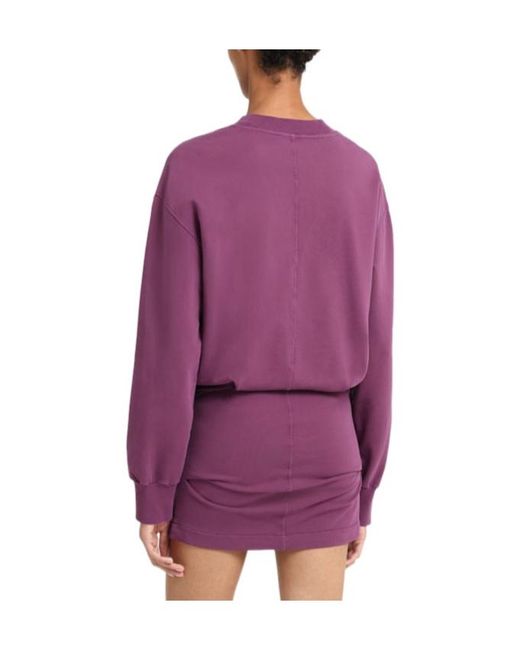 The Attico Purple Ruched Jersey Mini Dress