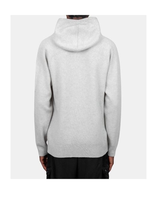 C P Company Gray Long-Sleeved Hooded Sweatshirt for men