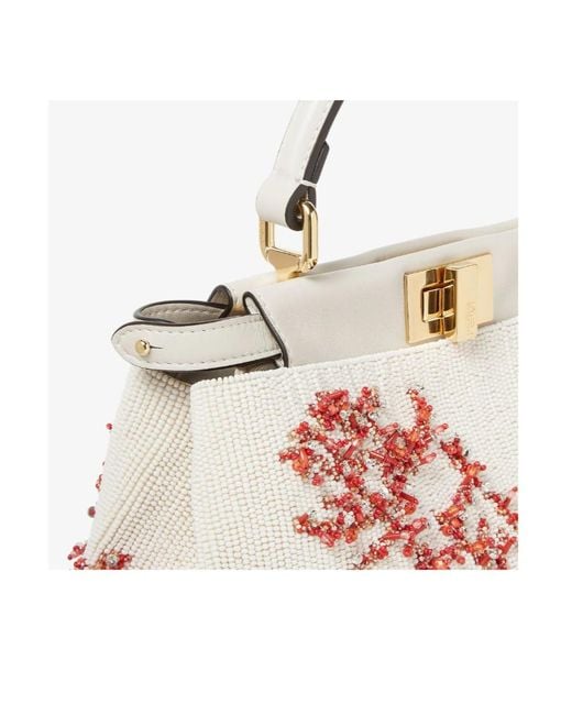 Fendi Pink Peekaboo Embellished Mini Tote Bag