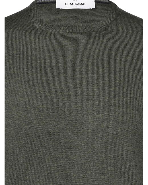 Gran Sasso Blue Round-Neck Wool Sweater for men