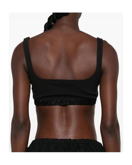 Entire studios Black Logo-Patch Cropped Top