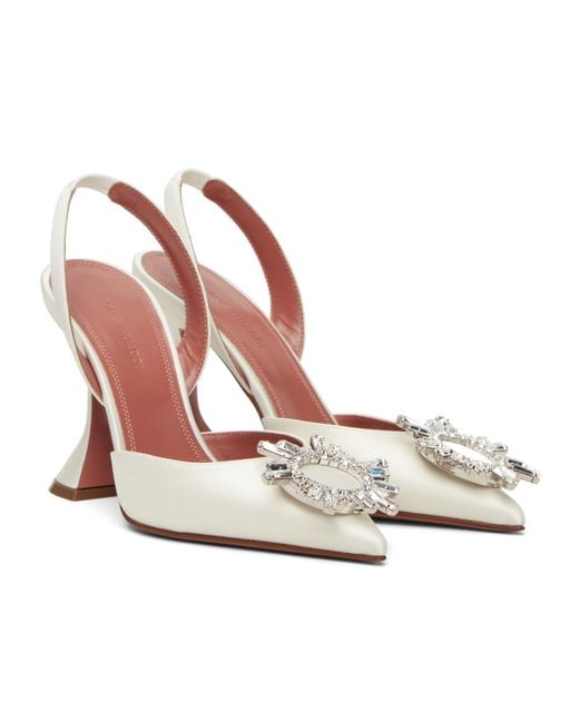 AMINA MUADDI Metallic Begum Sling 95 Pointed-Toe High-Heeled Sandals