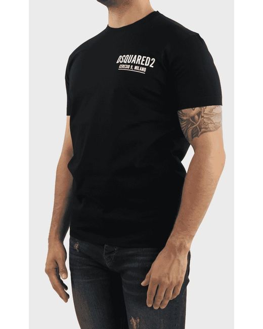 DSquared² Black Logo Printed Crewneck T-Shirt for men