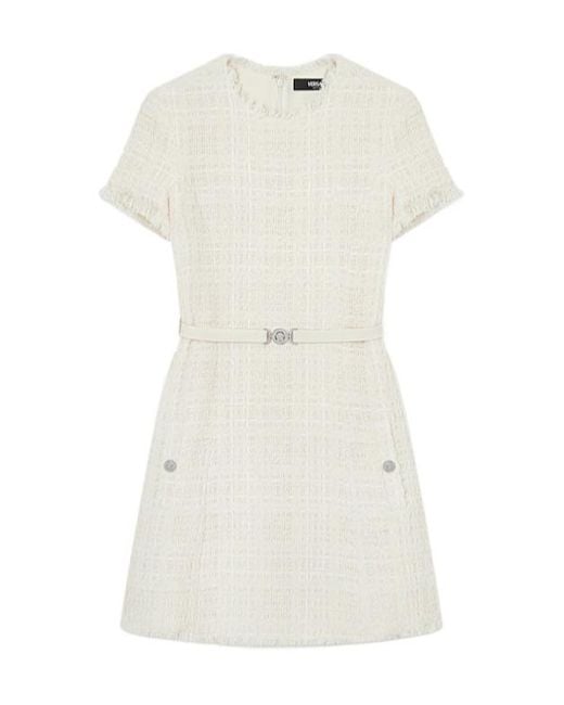 Versace White Tweed Mini Dress