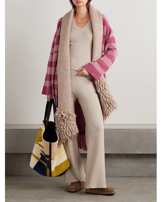 The Elder Statesman Natural Delicash Ribbed Cashmere Blend Vest