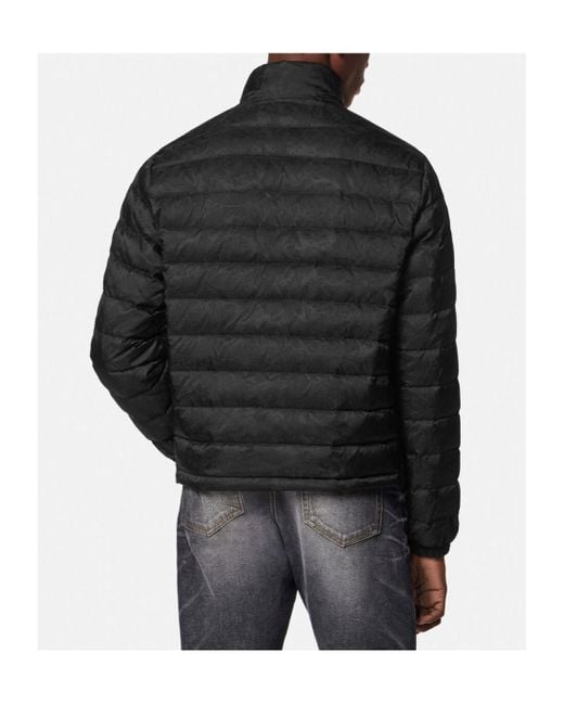 Versace Black Stand Up Collar Down Jacket for men