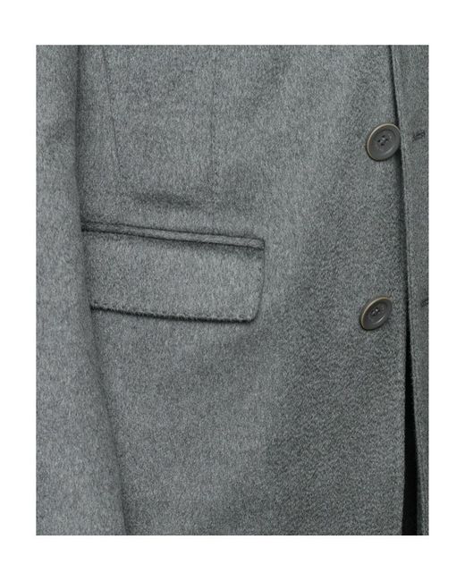 Herno Gray Single-Breasted Layered Coat for men