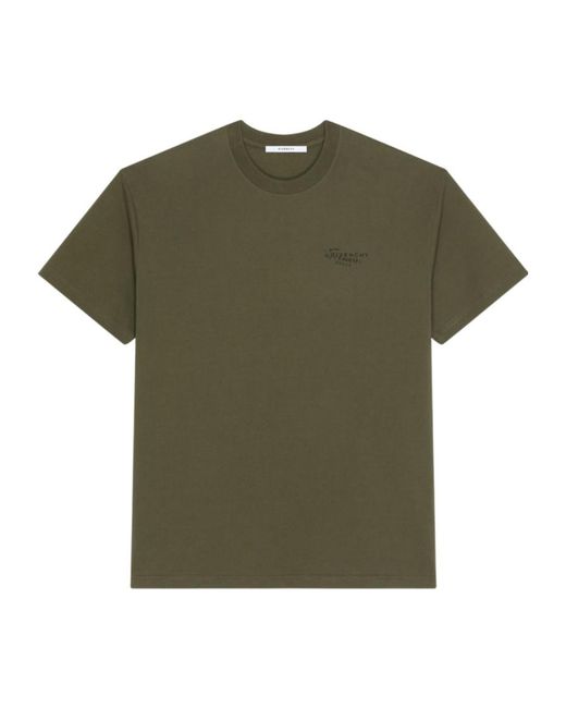 Givenchy Green Logo Printed Crewneck T-Shirt for men