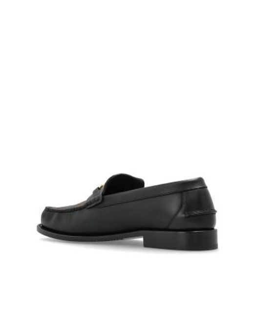 Versace Black Pattern-Printed Loafers for men