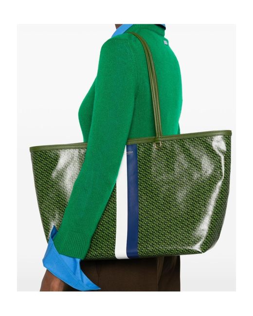 Tory Burch Green The Racer Tote Bag