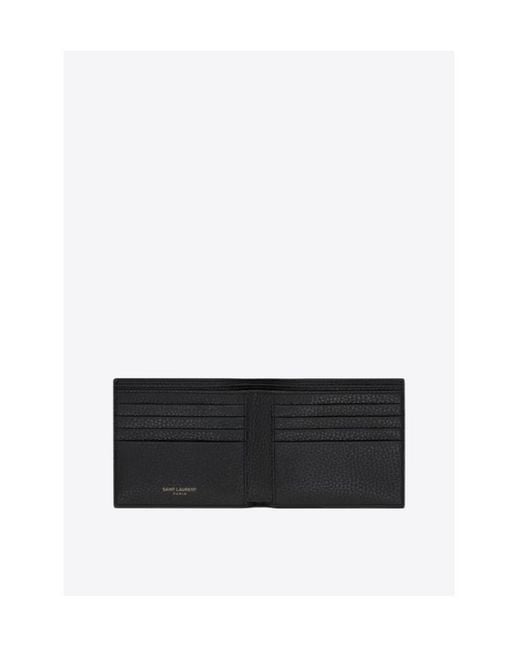 Saint Laurent Black Tiny Cassandre East/West Wallet for men