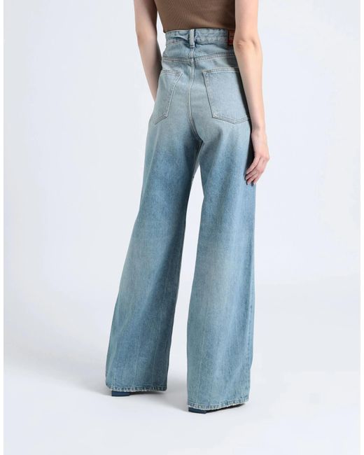 DIESEL Blue Comfortable Stylish Washed Ripped Mid-Rise Straight-Leg Jeans