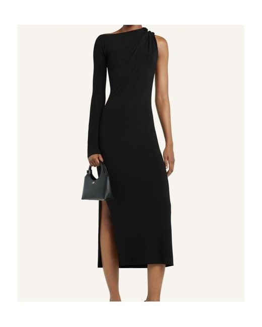 Courreges Black Courrèges Asymmetric Long Dress