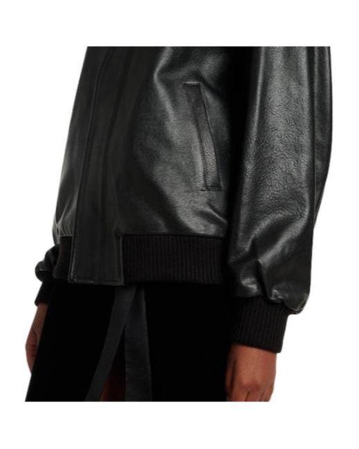 Nour Hammour Black Toyen Leather Blouson Jacket