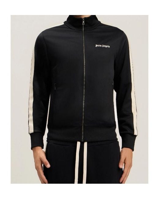 Palm Angels Black Classic Logo Track Jacket for men
