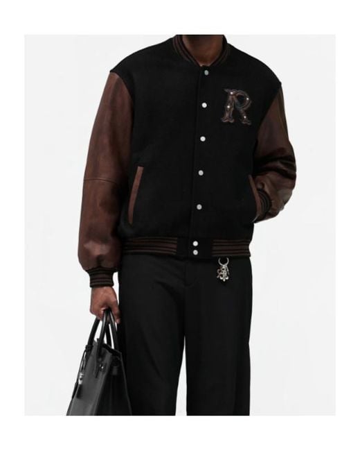 Represent Black Varsity Bomber Jacket for men