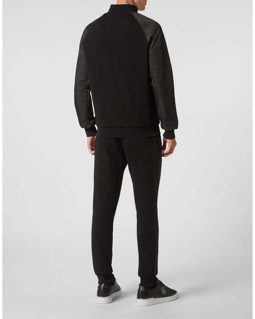 Philipp Plein Black Long-Sleeved Sportswear And Trouser Sets for men