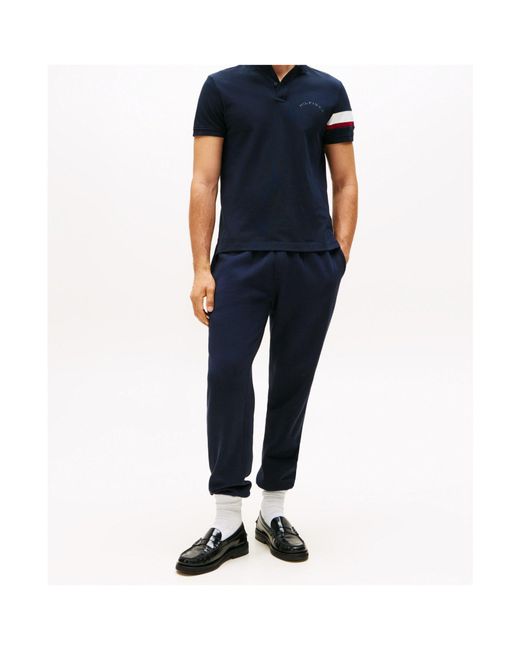 Tommy Hilfiger Blue Logo Short Sleeve Polo Shirt for men