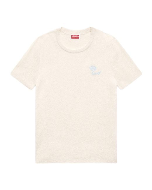 KENZO White Textured Logo T-Shirt