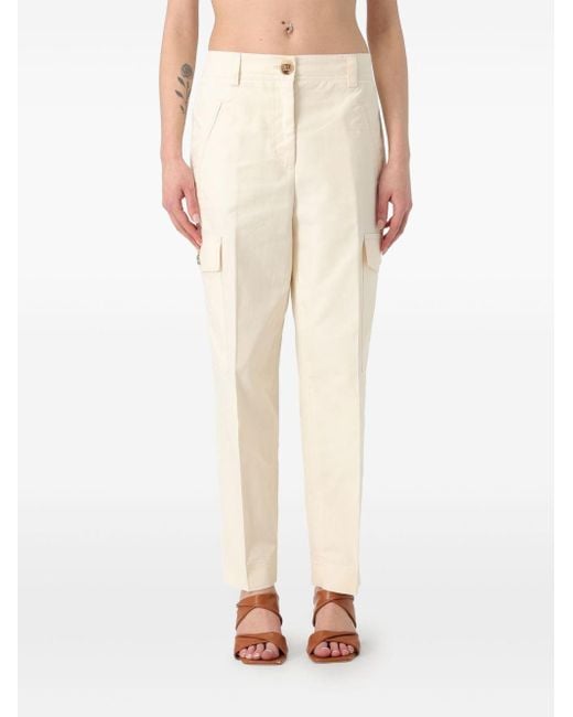 Twinset White Pressed-Crease Trousers
