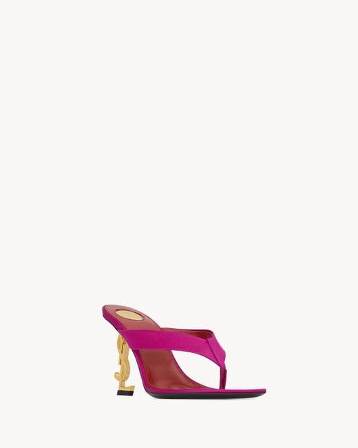 Saint Laurent Pink Opyum Thong Mules