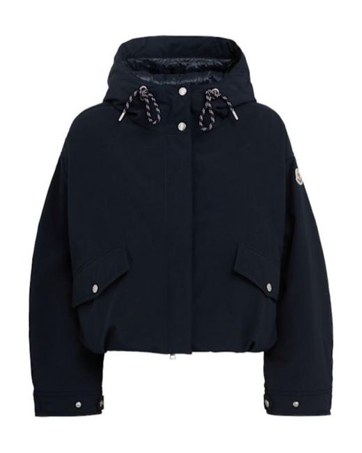 Moncler Blue Eucalyptus Nylon Hooded Down Jacket