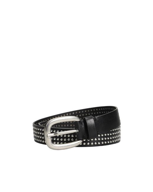 Golden Goose Deluxe Brand White Stud Embellished Buckle Belt