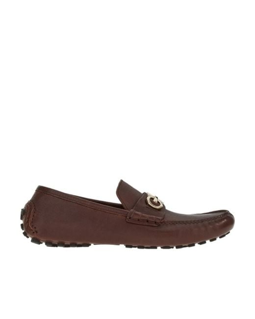 Ferragamo Brown Ferragamo Grazioso Logo Plaque Loafers for men