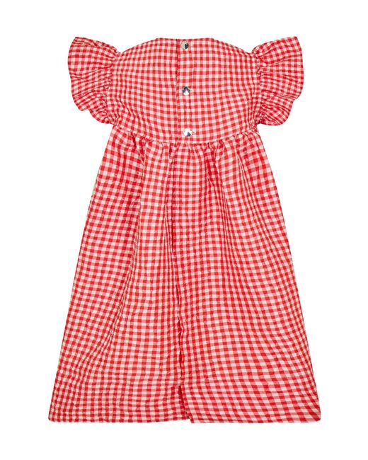 Ganni Red Ruffled Mini Dress