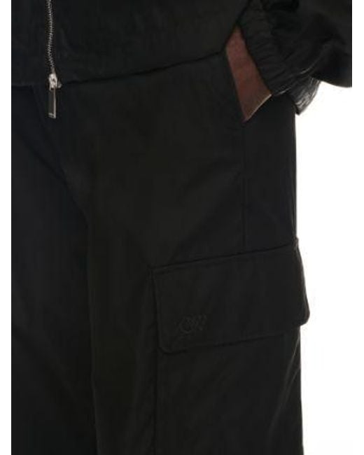 Off-White c/o Virgil Abloh Black Mid-Rise Straight Leg Trousers for men