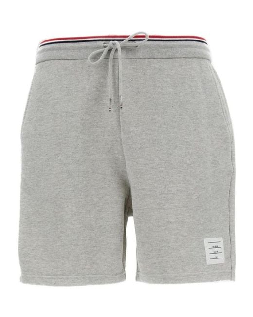 Thom Browne Gray Drawstring Shorts for men