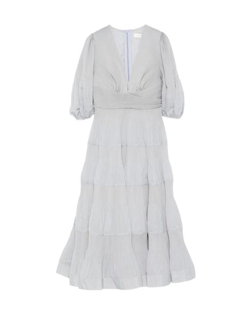 Zimmermann Blue V-Neck Midi Dress