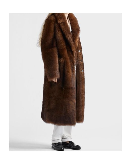 Prada Brown Shearling Coat